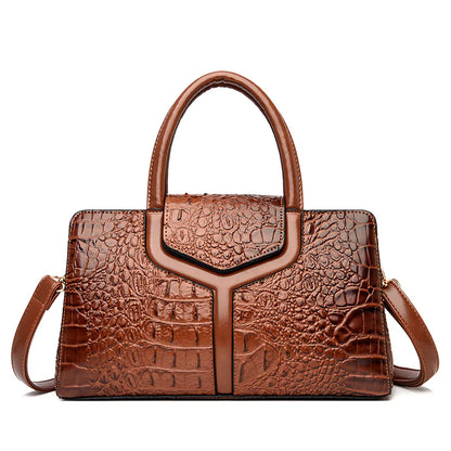 Faux Crocodile Leather Messenger Bag