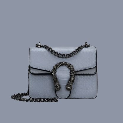 Leather Snake Messenger Bag