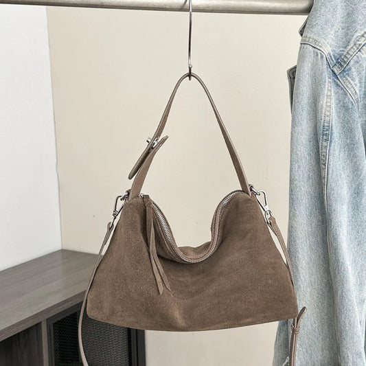 Large Suede Shoulder Bag