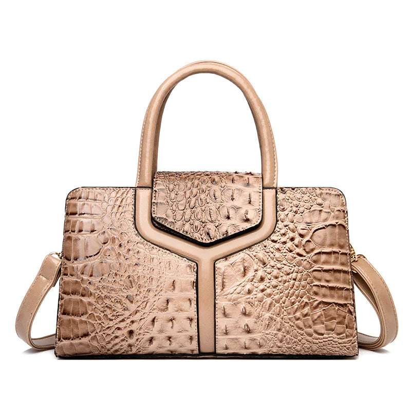 Faux Crocodile Leather Messenger Bag