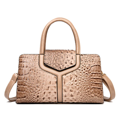 Faux Crocodile Leather Messenger Bag